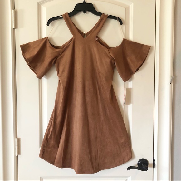 Gianni Bini Dresses & Skirts - NWT Gianni Bini "Cinnamon Girl" Brown Faux Suede Dress - Size Small
